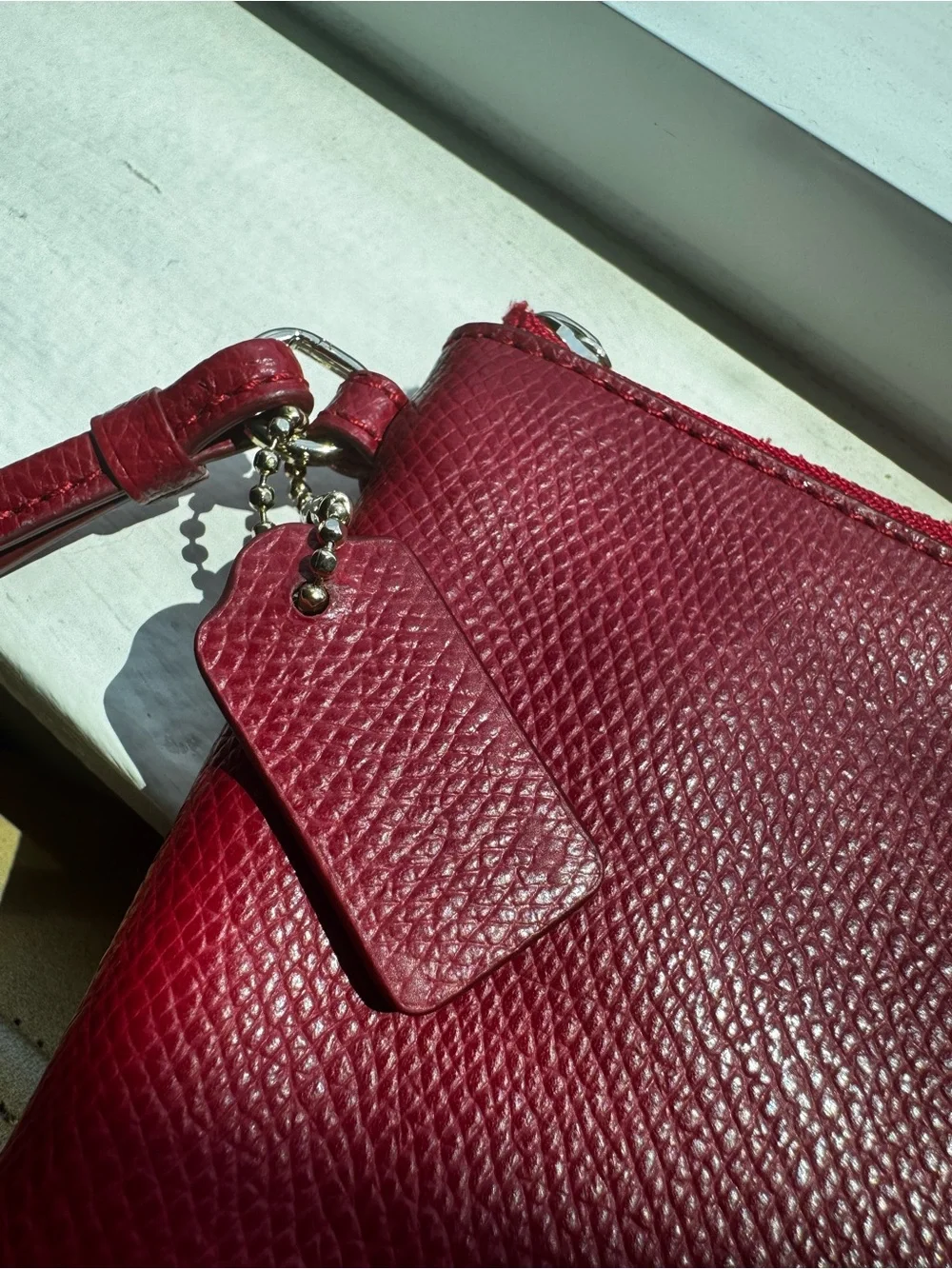 Coach Red Leather Wristlet
